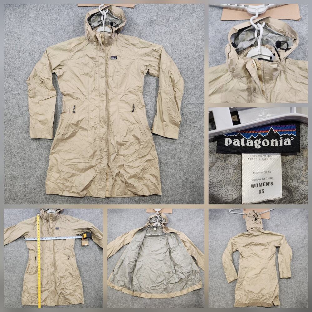 Patagonia Jacket Womens XS H2NO Rain Shadow Trench Coat Hooded Waterproof Parka‎